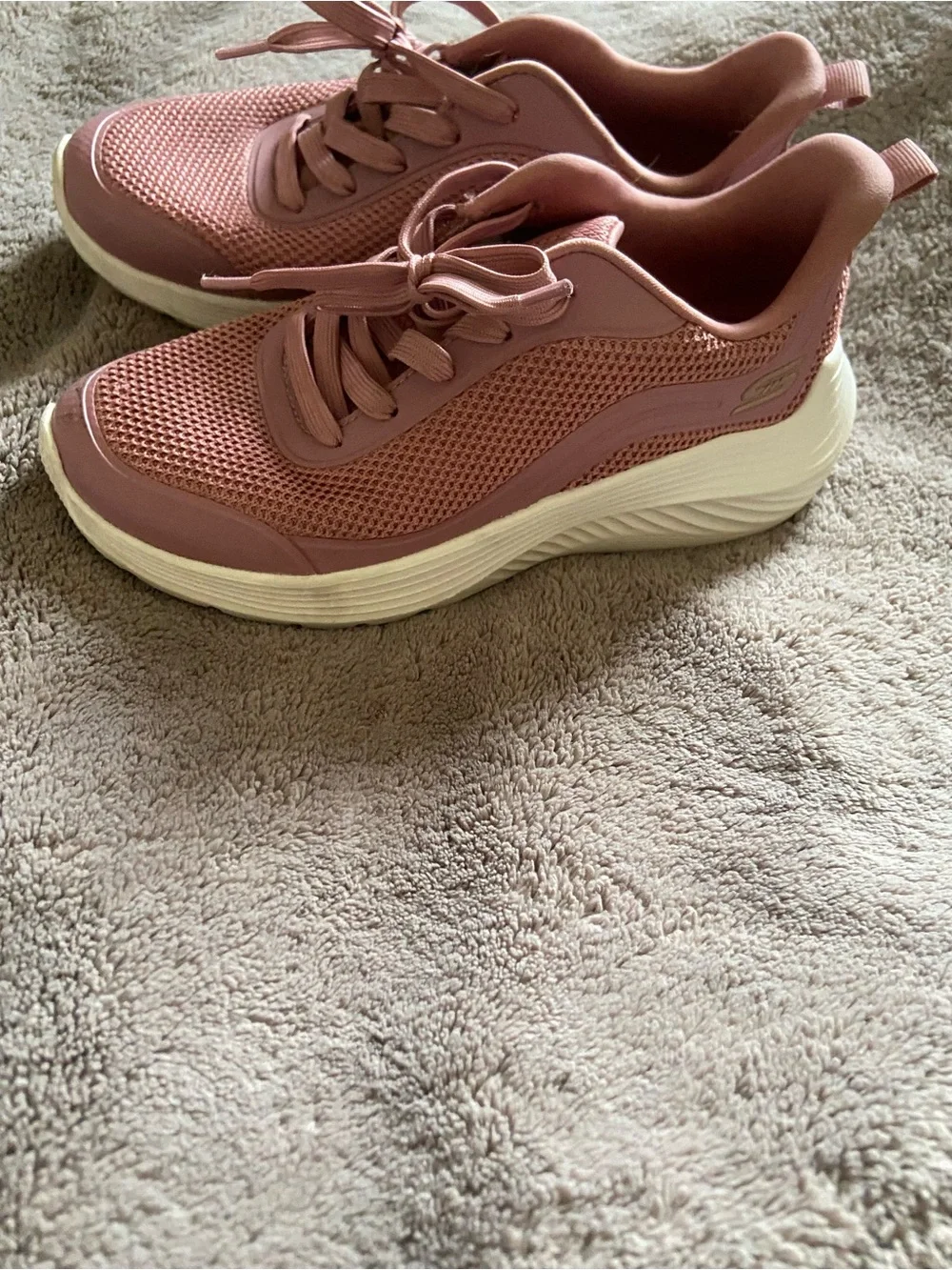 Skechers Women's Blush Pink Lace-Up Athletic Sneakers